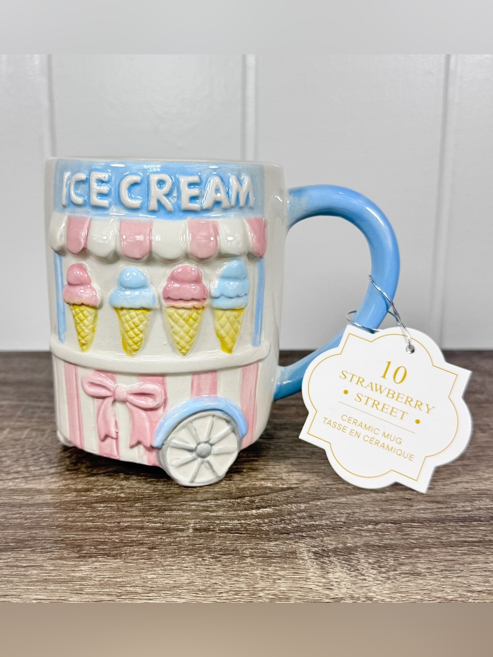 NEW 10 Strawberry Street Ice Cream Cart Mug